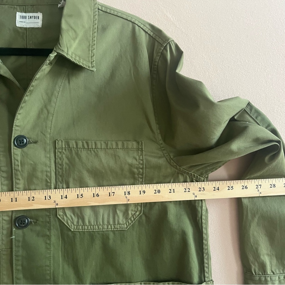 Todd Snyder NEW Men’s Patched French Chore Coat Surplus Olive In L - Picture 14 of 15